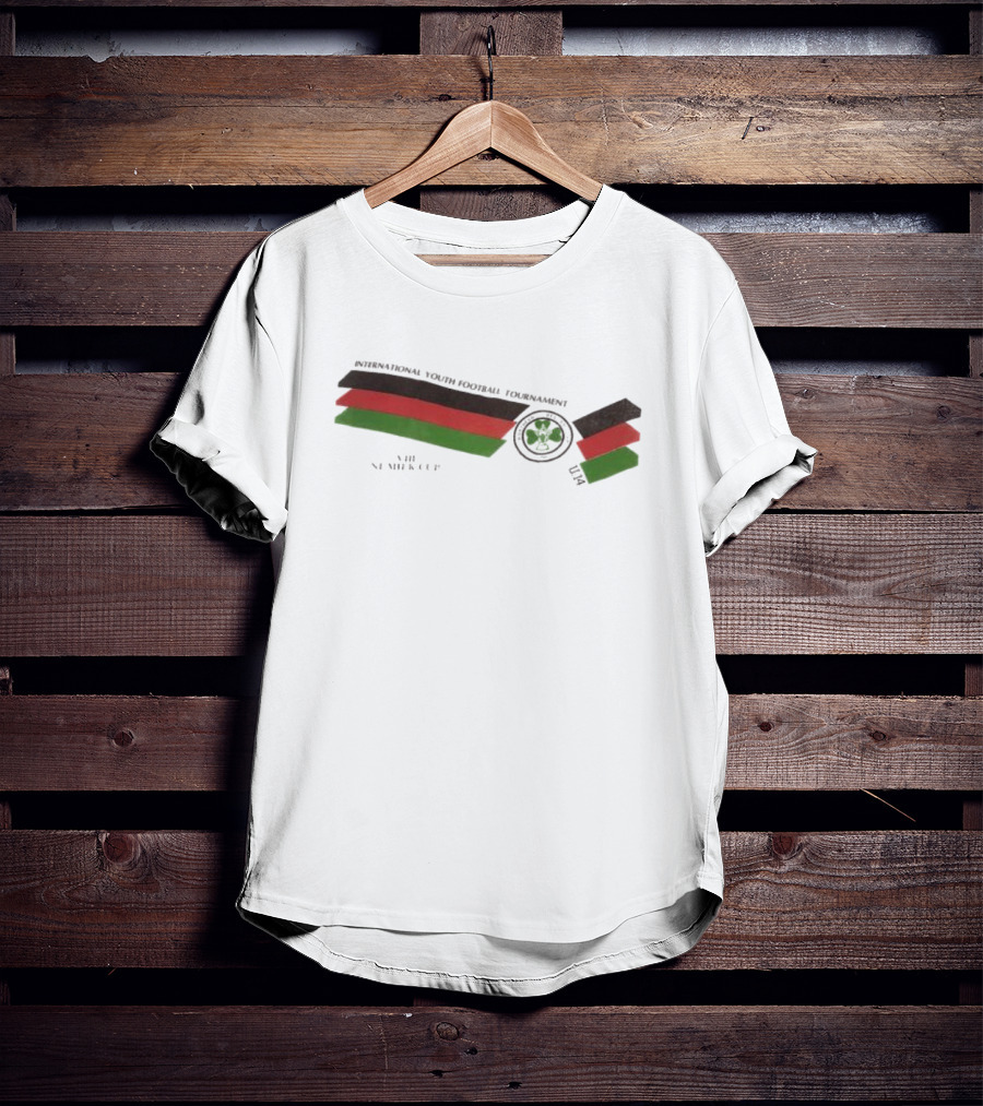 International Youth Football Tournament VIII Ni Milk Cup Four-Leaf Clover Stripe T-Shirt
