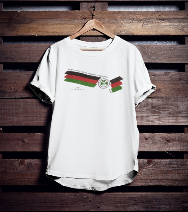 International Youth Football Tournament VIII Ni Milk Cup Four-Leaf Clover Stripe T-Shirt