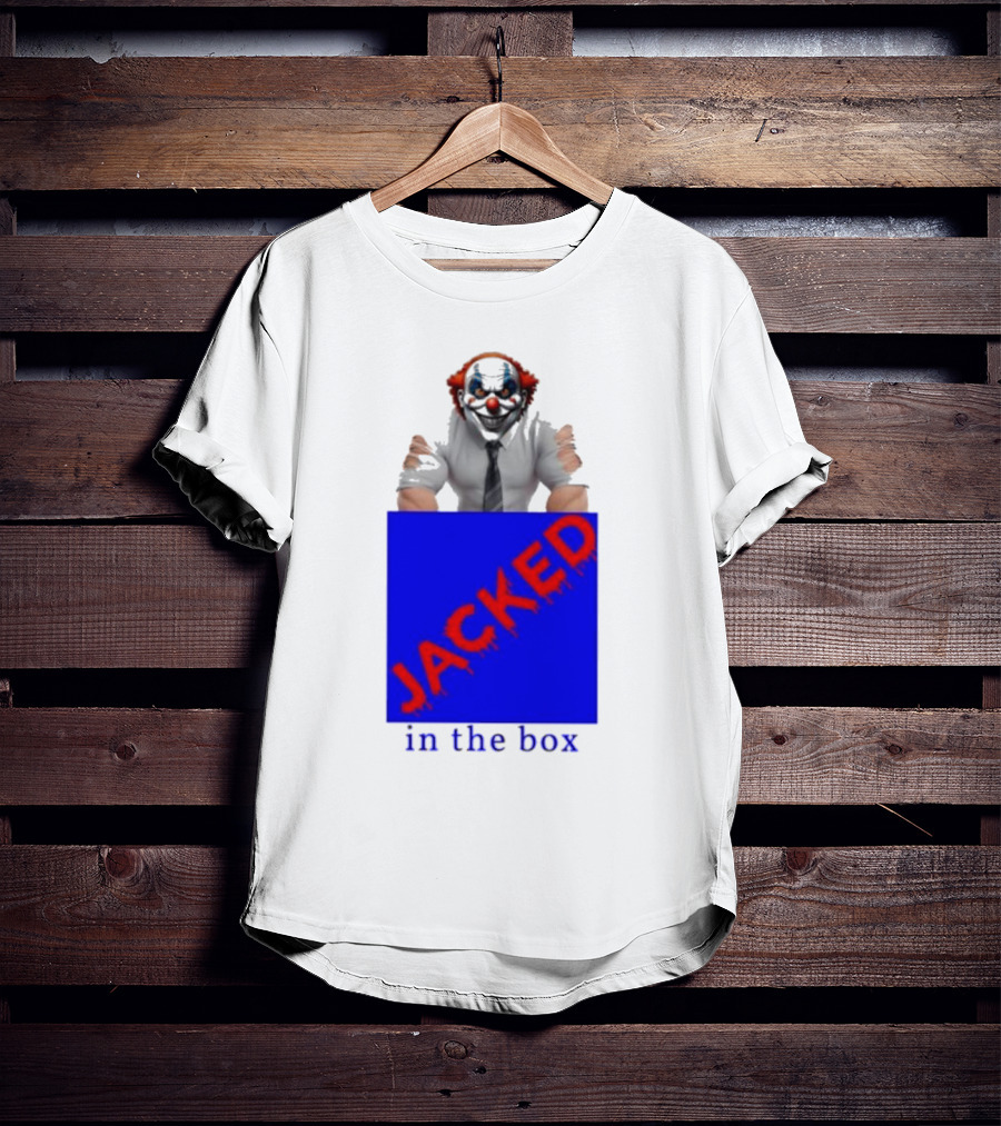 JACKED In The Box Clown Concept With Red-Blue Contrast T-Shirt
