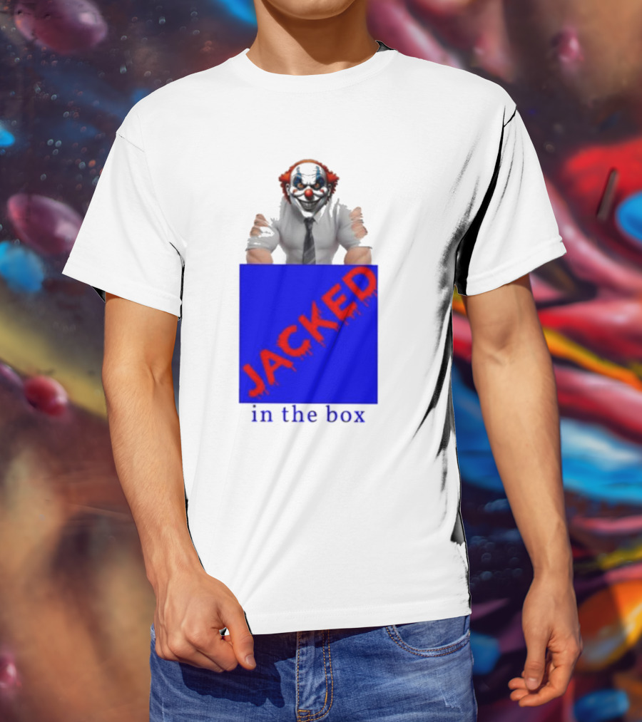 JACKED In The Box Clown Concept With Red-Blue Contrast T-Shirt
