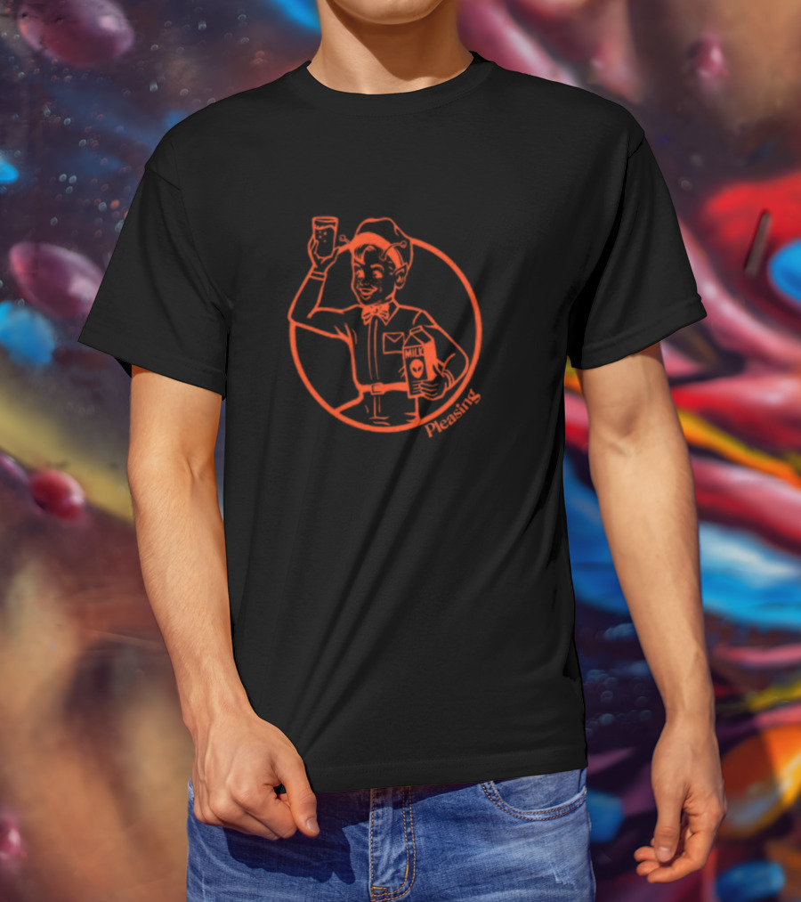 Astromilk Man Holding Alien Milk With Pleasing Smile T-Shirt
