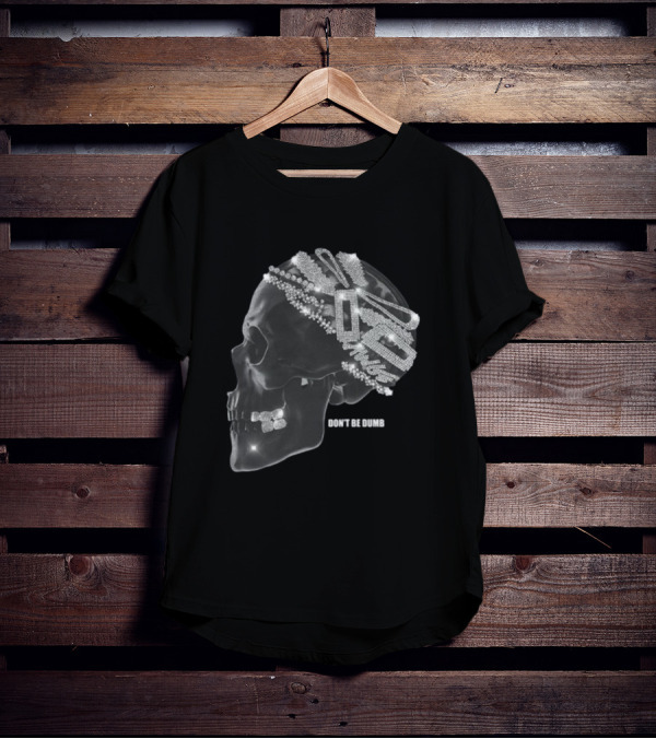 A$AP Rocky American Sabotage Don't Be Dumb Skull With Diamond Accents T-Shirt
