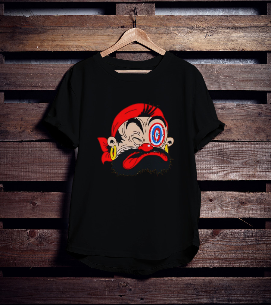 Bluto Sindbad Knockout Cartoon Pirate Target Eye T-Shirt