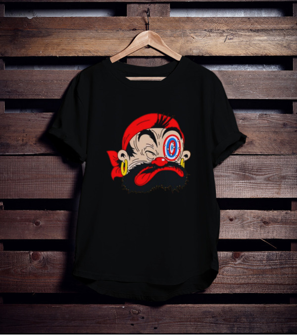 Bluto Sindbad Knockout Cartoon Pirate Target Eye T-Shirt
