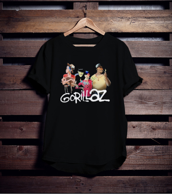 Gorillaz Band Characters With Deer Stonewashed T-Shirt