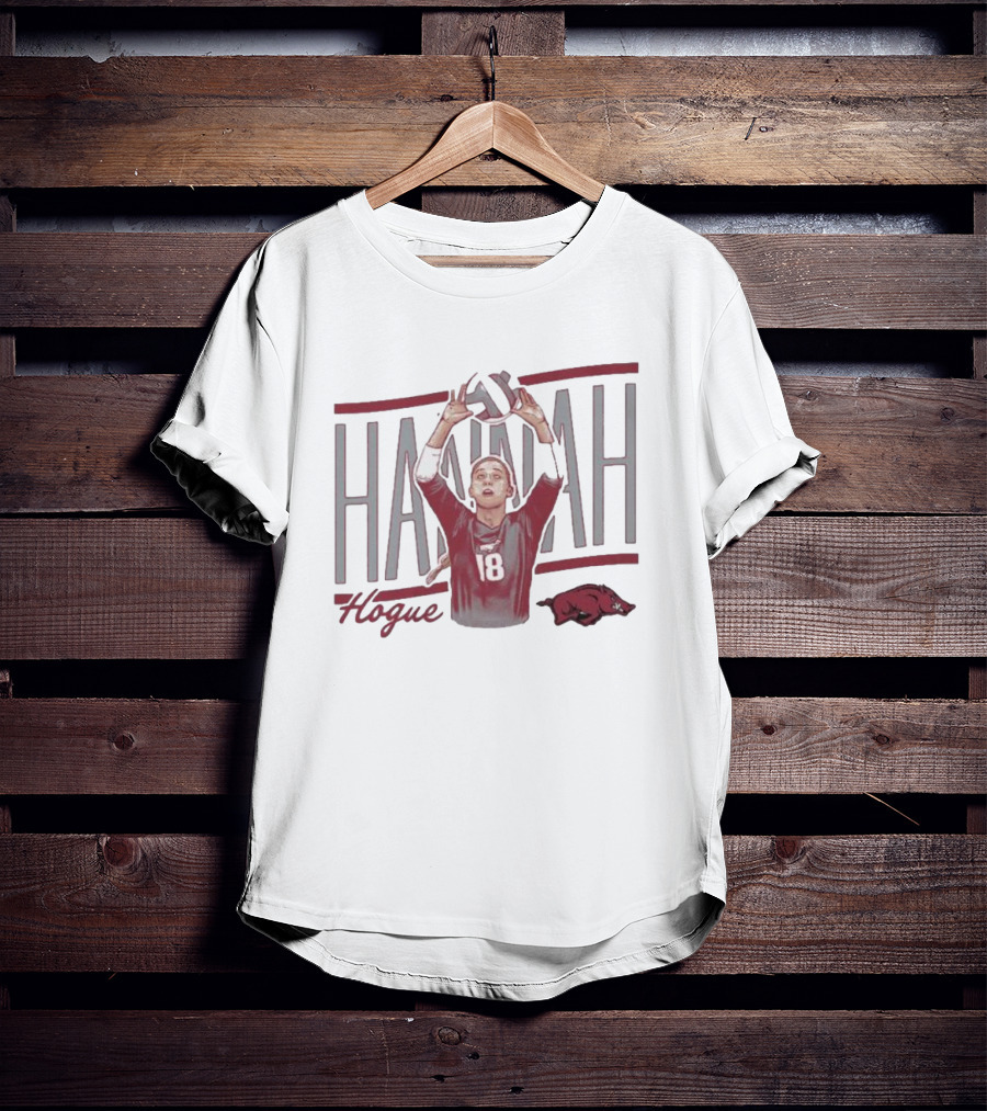 Hannah Hogue Volleyball Number 18 Razorback T-Shirt