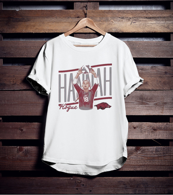 Hannah Hogue Volleyball Number 18 Razorback T-Shirt