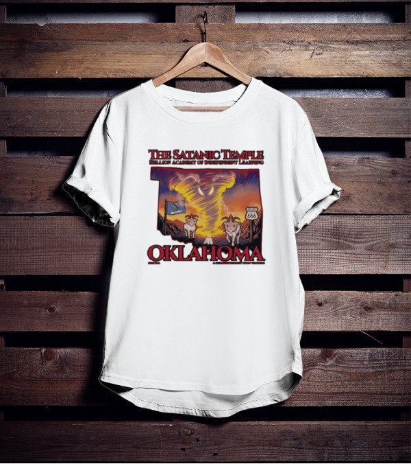 The Satanic Temple Campaign Oklahoma Route 666 Tornado Goats T-Shirt