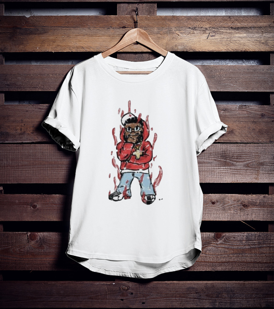 Kendricks Aura Was On Another Level That Nite Red Hoodie Cartoon Character T-Shirt