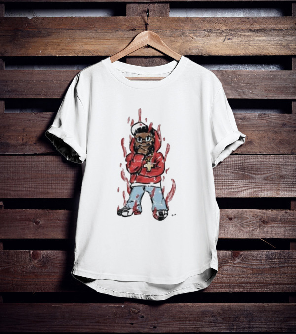 Kendricks Aura Was On Another Level That Nite Red Hoodie Cartoon Character T-Shirt