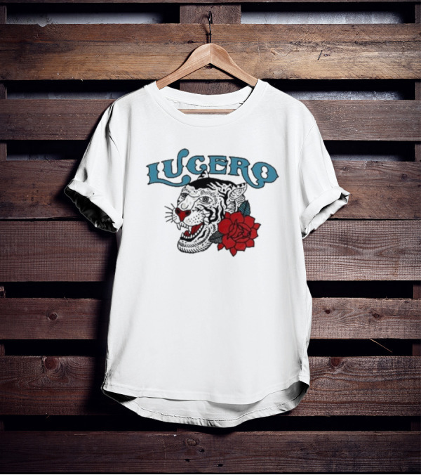 Lucero Panther With Red Rose Tattoo T-Shirt