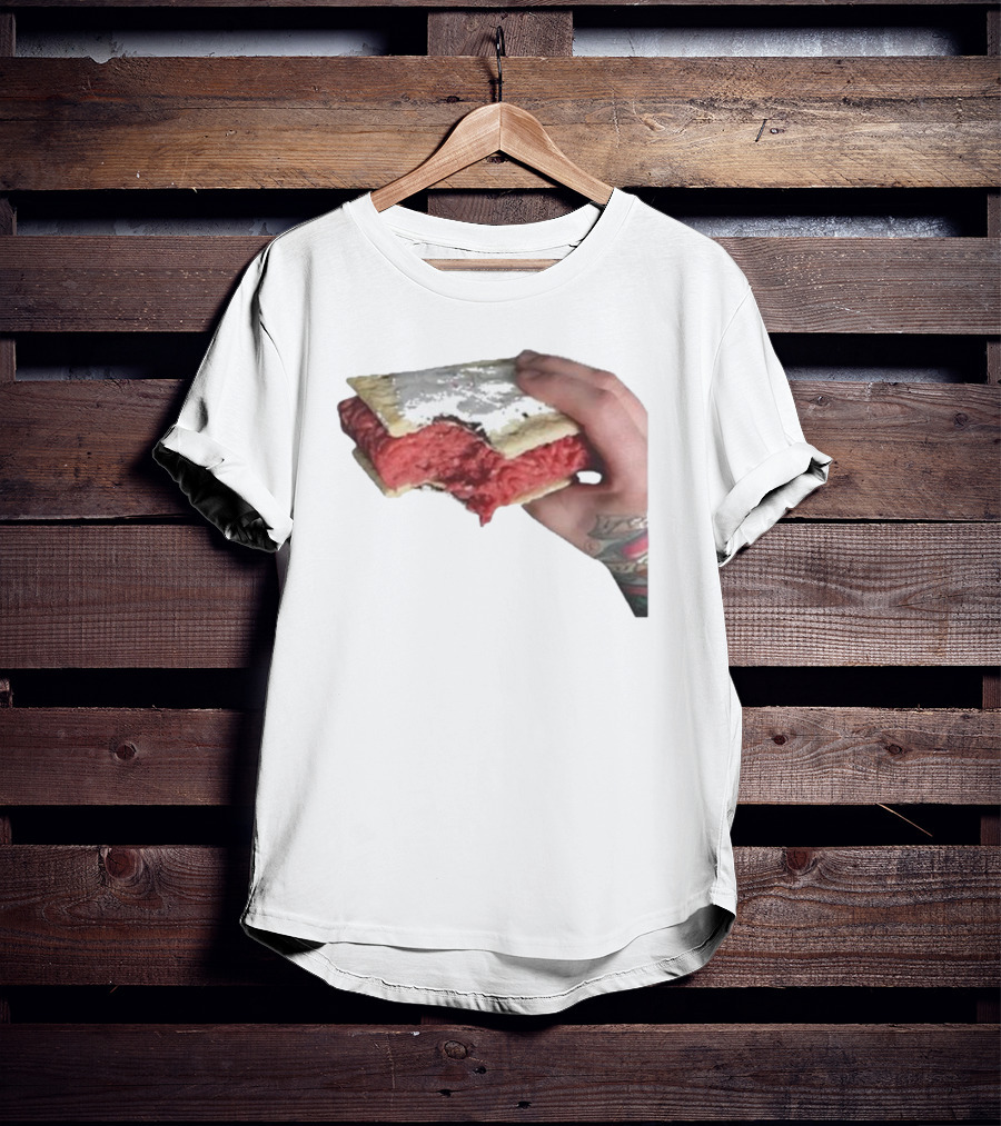 Man Holding Uncooked Meat Sandwich With Tattoos T-Shirt