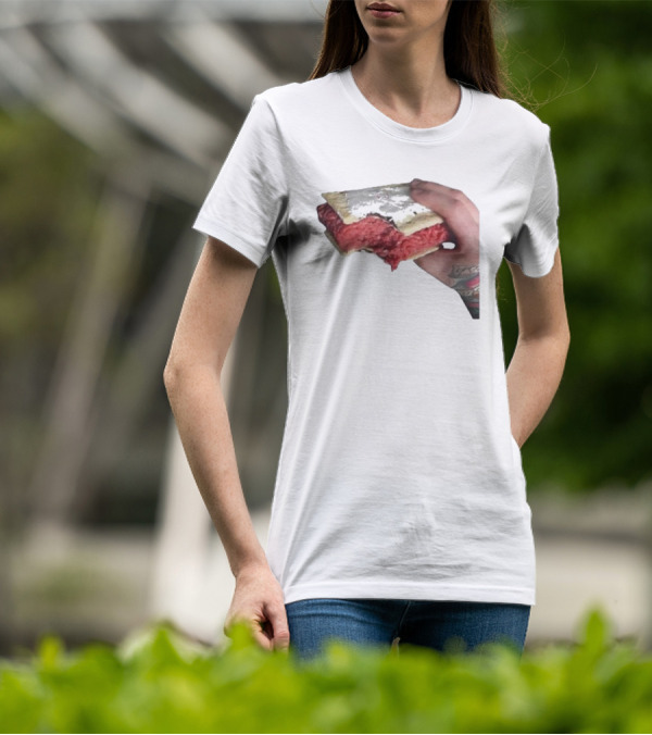 Man Holding Uncooked Meat Sandwich With Tattoos T-Shirt