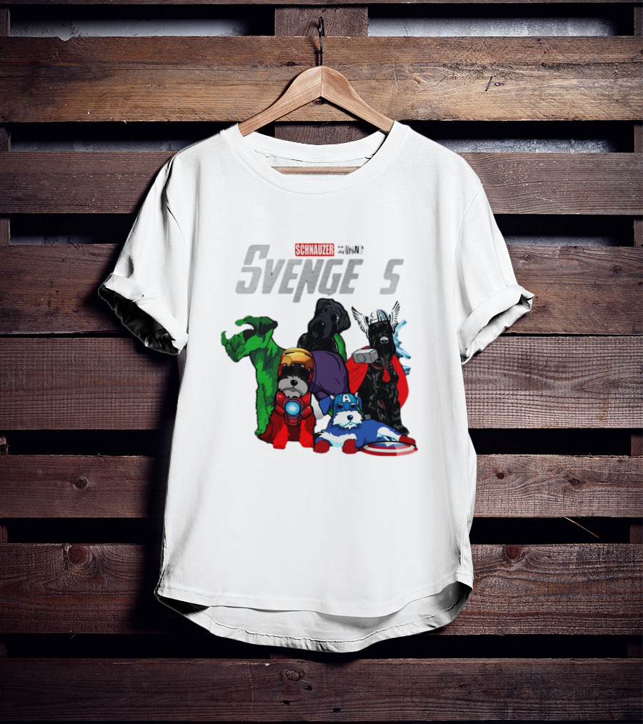 Marvel Avengers Schnauzer Svengers Dogs Superheroes T-Shirt
