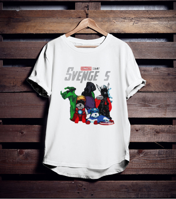 Marvel Avengers Schnauzer Svengers Dogs Superheroes T-Shirt