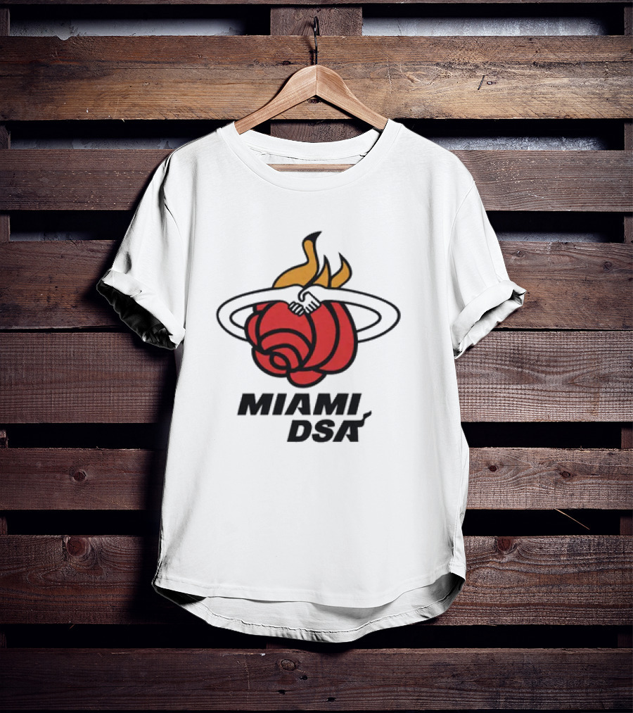 Miami DSA Rose With Flaming Basketball Iconic T-Shirt