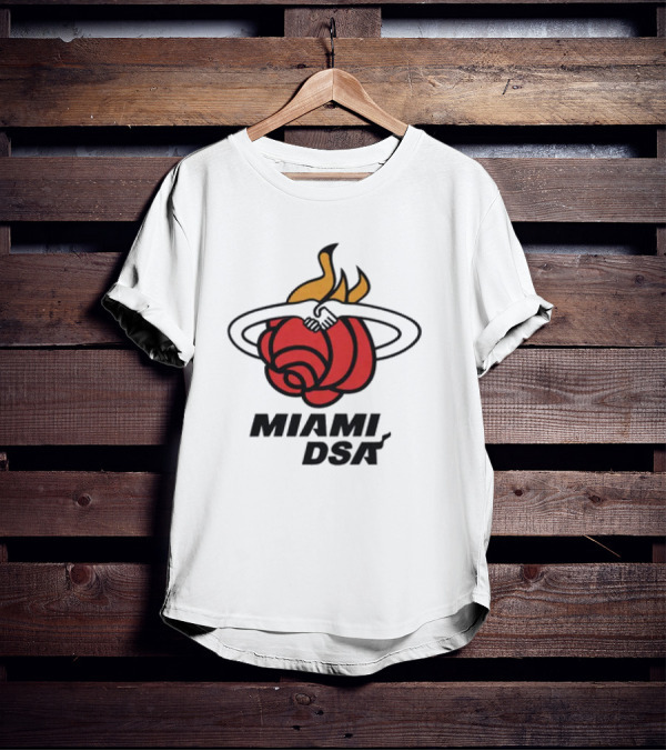 Miami DSA Rose With Flaming Basketball Iconic T-Shirt