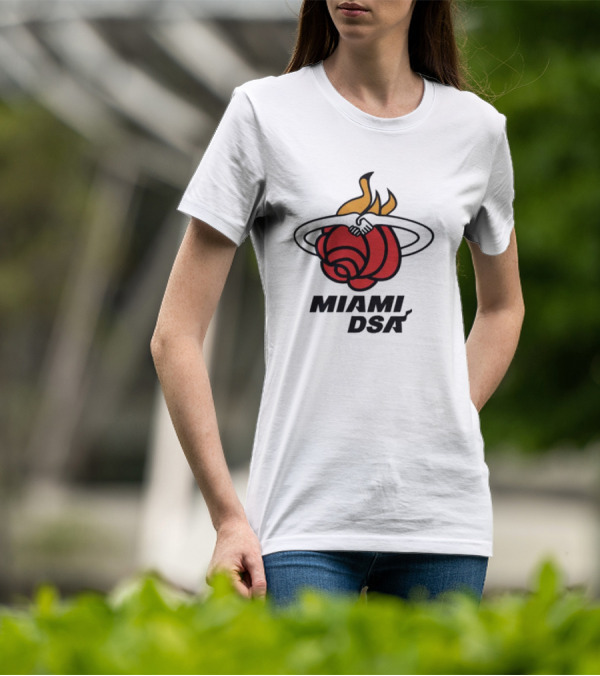 Miami DSA Rose With Flaming Basketball Iconic T-Shirt