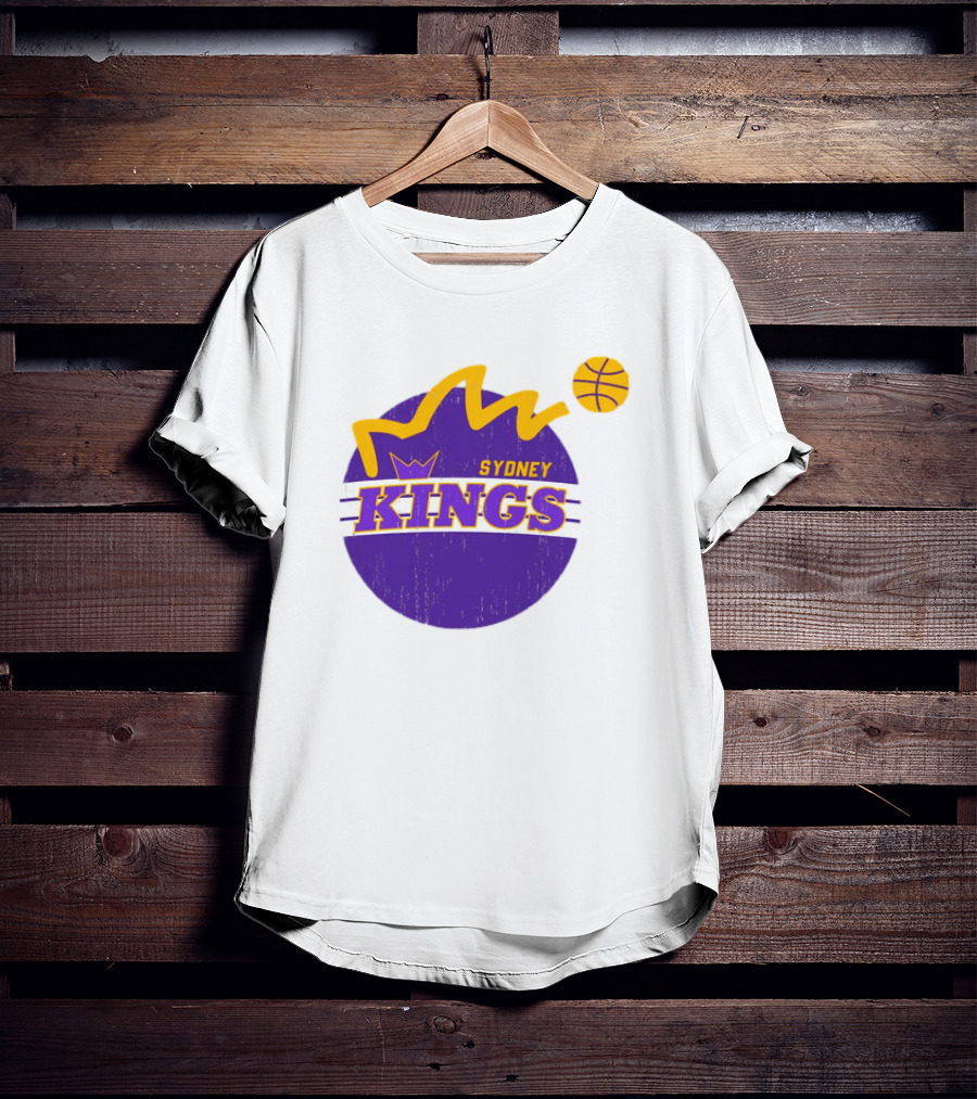 NBL Store Sydney Kings 22-23 Heritage Purple Basketball Logo Crown T-Shirt