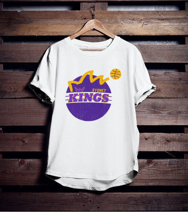 NBL Store Sydney Kings 22-23 Heritage Purple Basketball Logo Crown T-Shirt