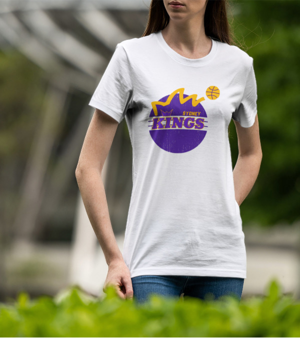NBL Store Sydney Kings 22-23 Heritage Purple Basketball Logo Crown T-Shirt