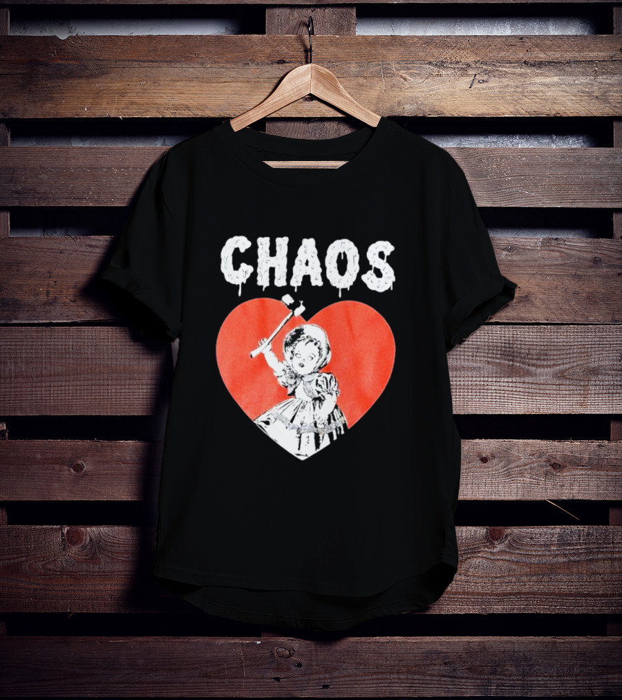 Chaos Heart With Girl Holding Bat T-Shirt