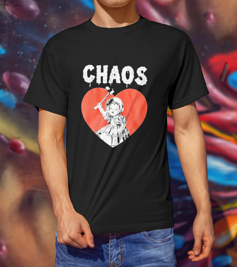 Chaos Heart With Girl Holding Bat T-Shirt