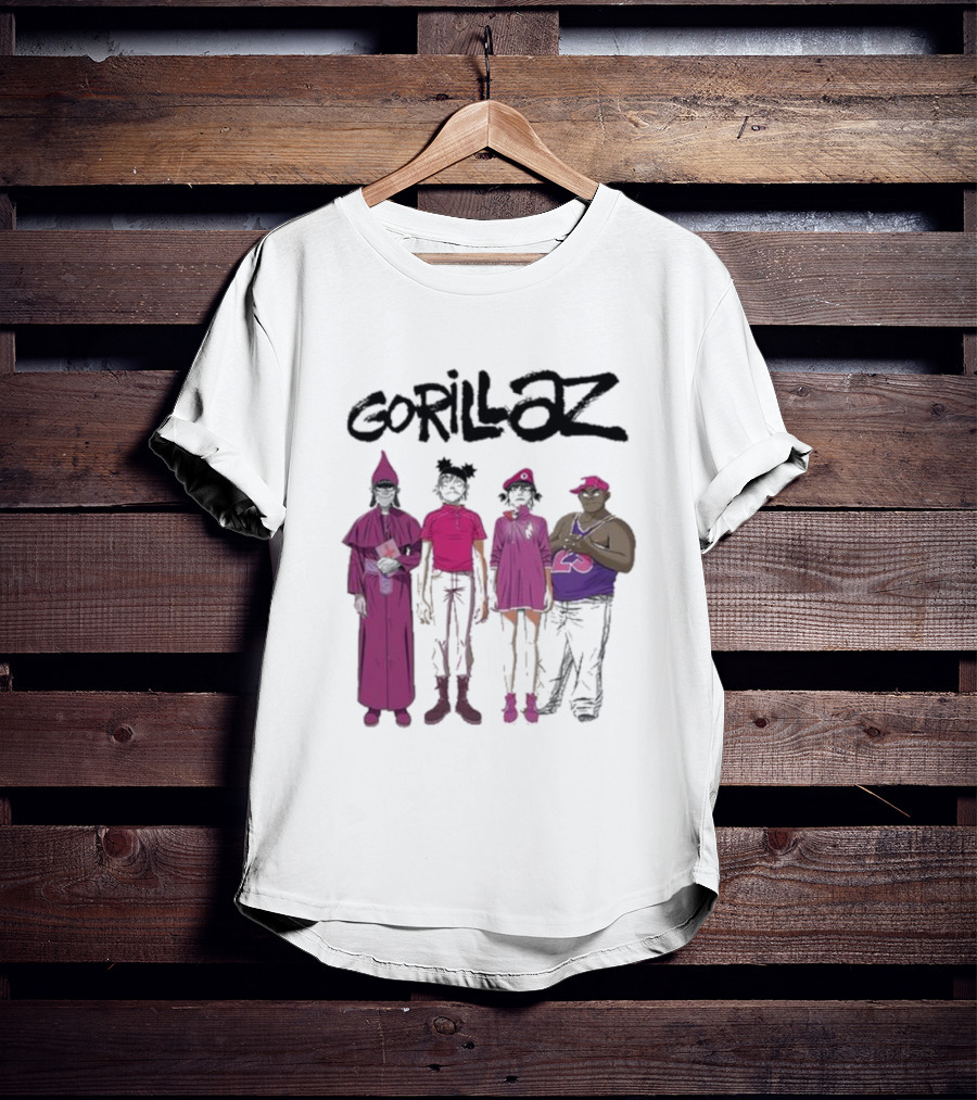 Gorillaz Cracker Island Group Art Standing Characters T-Shirt