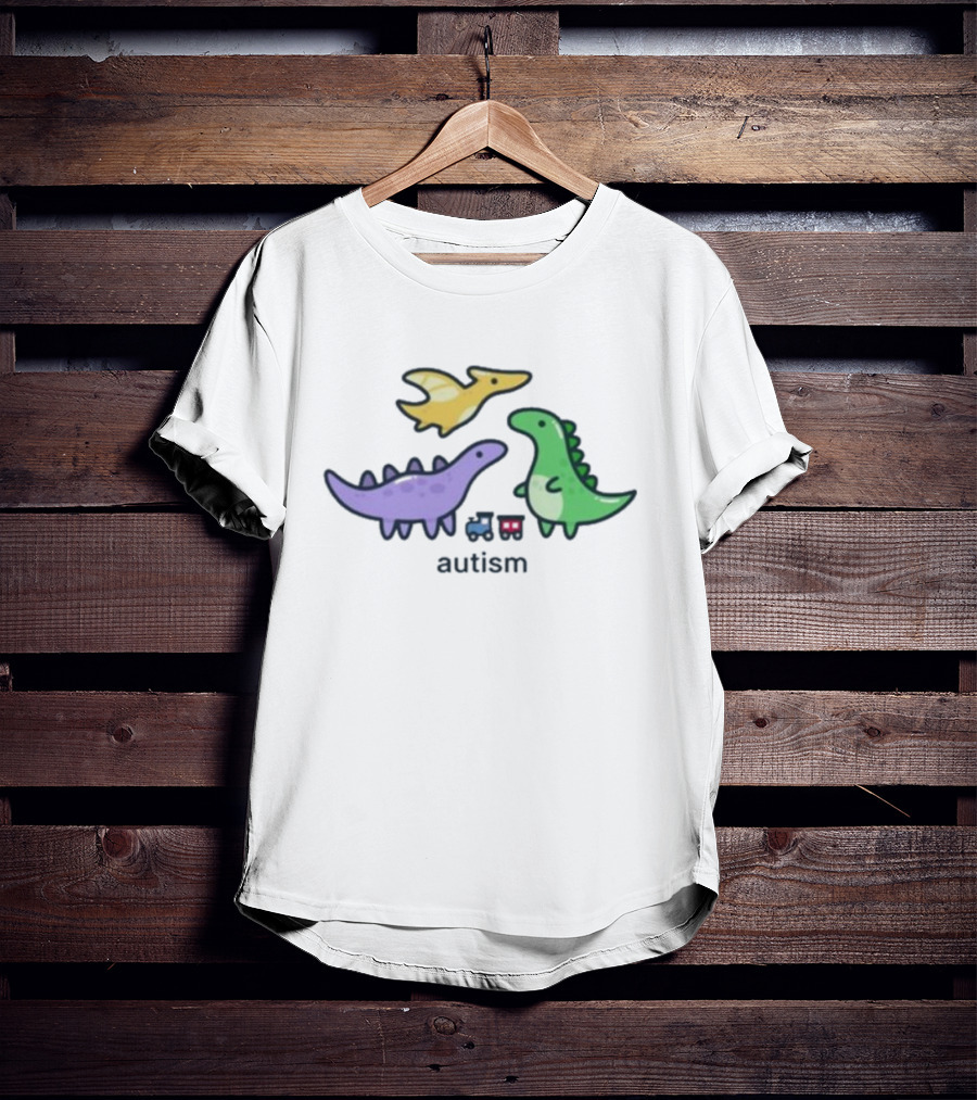 Eveoart Autistic Drip Dinosaur Autism Train T-Shirt
