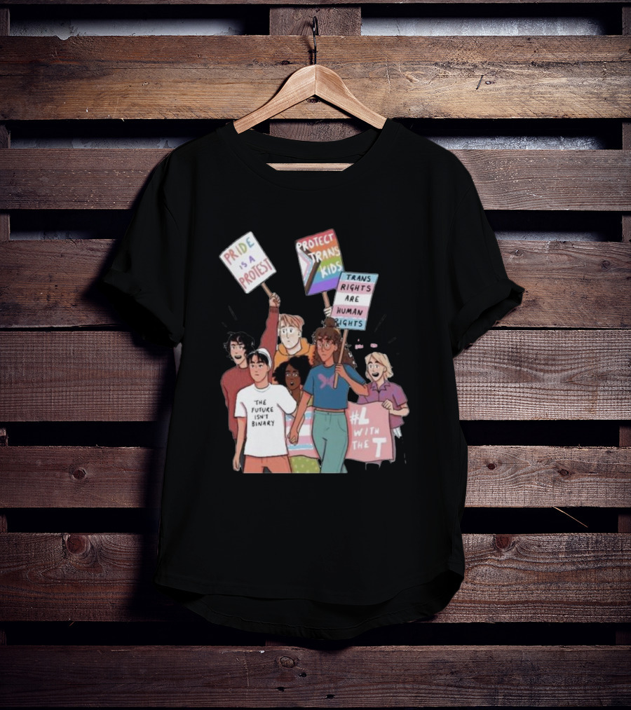 Heartstopper Pride Protest The Future Isn't Binary Protect Trans Kids Rights T-Shirt