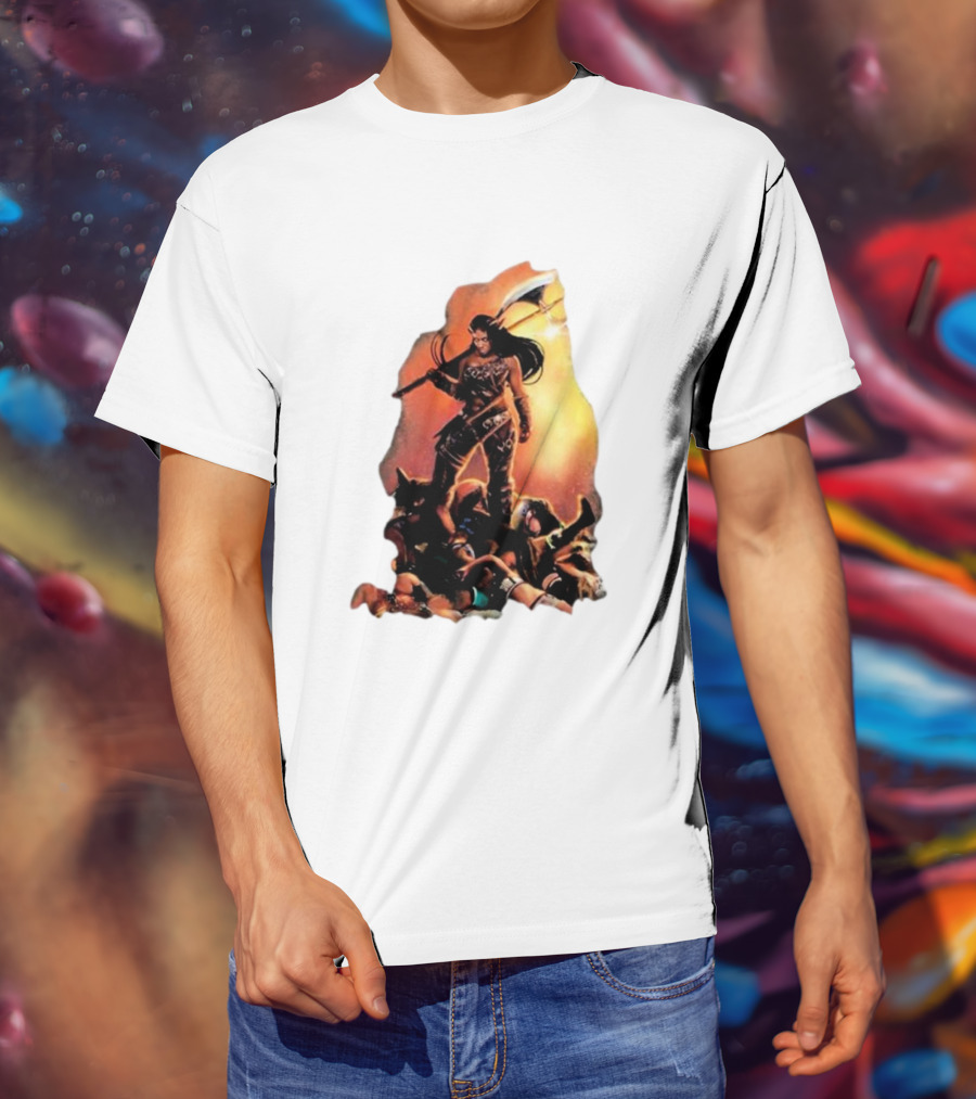 Athena Palmer Warrior Standing Over Fallen Warriors T-Shirt