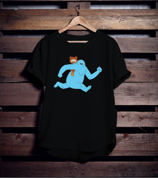 Bigfoot Society The Great North Blue Yeti Cartoon Character T-Shirt