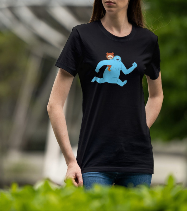 Bigfoot Society The Great North Blue Yeti Cartoon Character T-Shirt