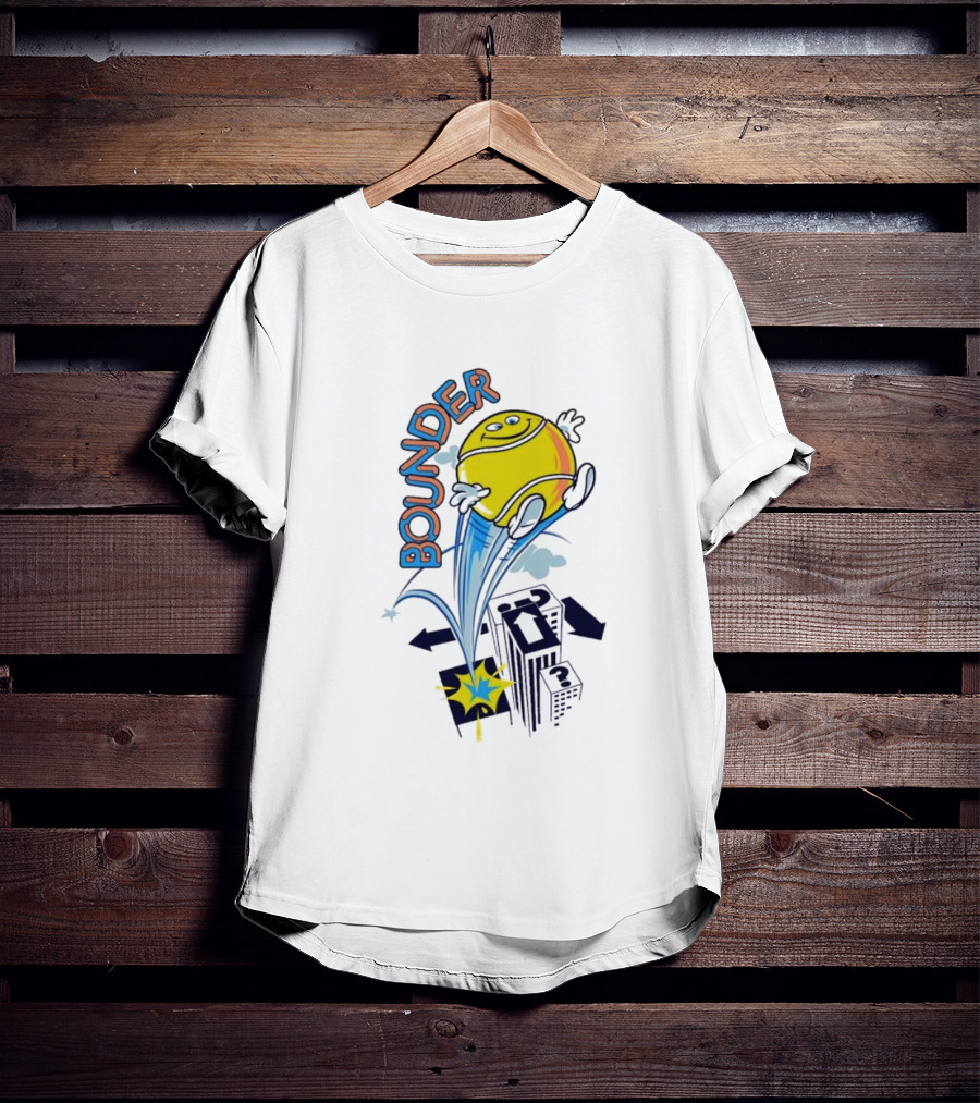 BOUNDING YELLOW CHARACTER ROOFTOP ADVENTURE T-Shirt