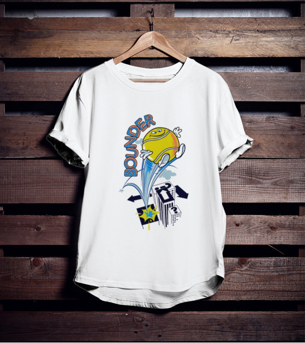 BOUNDING YELLOW CHARACTER ROOFTOP ADVENTURE T-Shirt