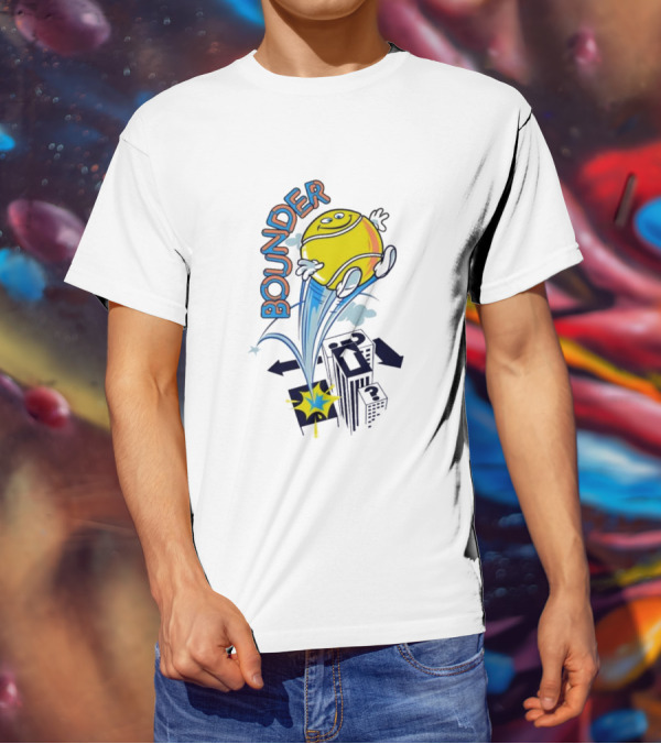BOUNDING YELLOW CHARACTER ROOFTOP ADVENTURE T-Shirt