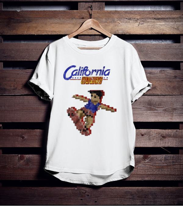 California Games Pixelated Skateboarding Retro Gaming T-Shirt