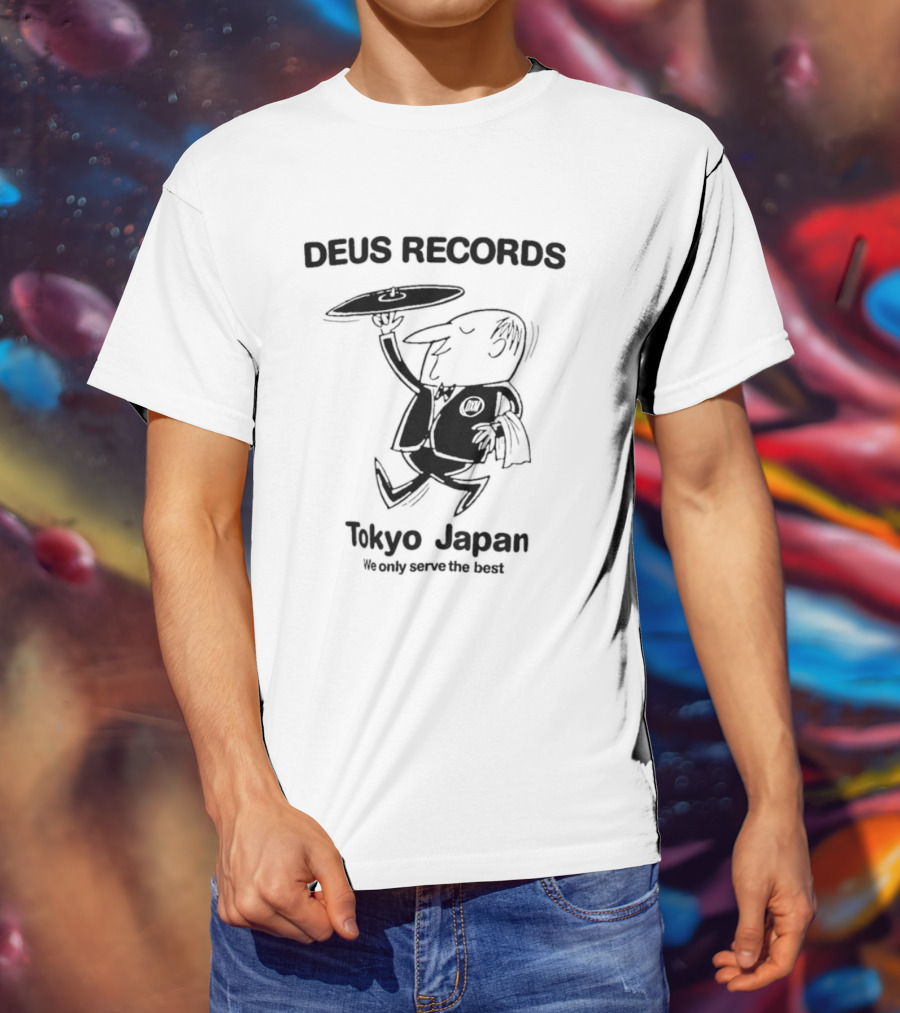 Deus Records Tokyo Japan We Only Serve The Best Vinyl Character T-Shirt