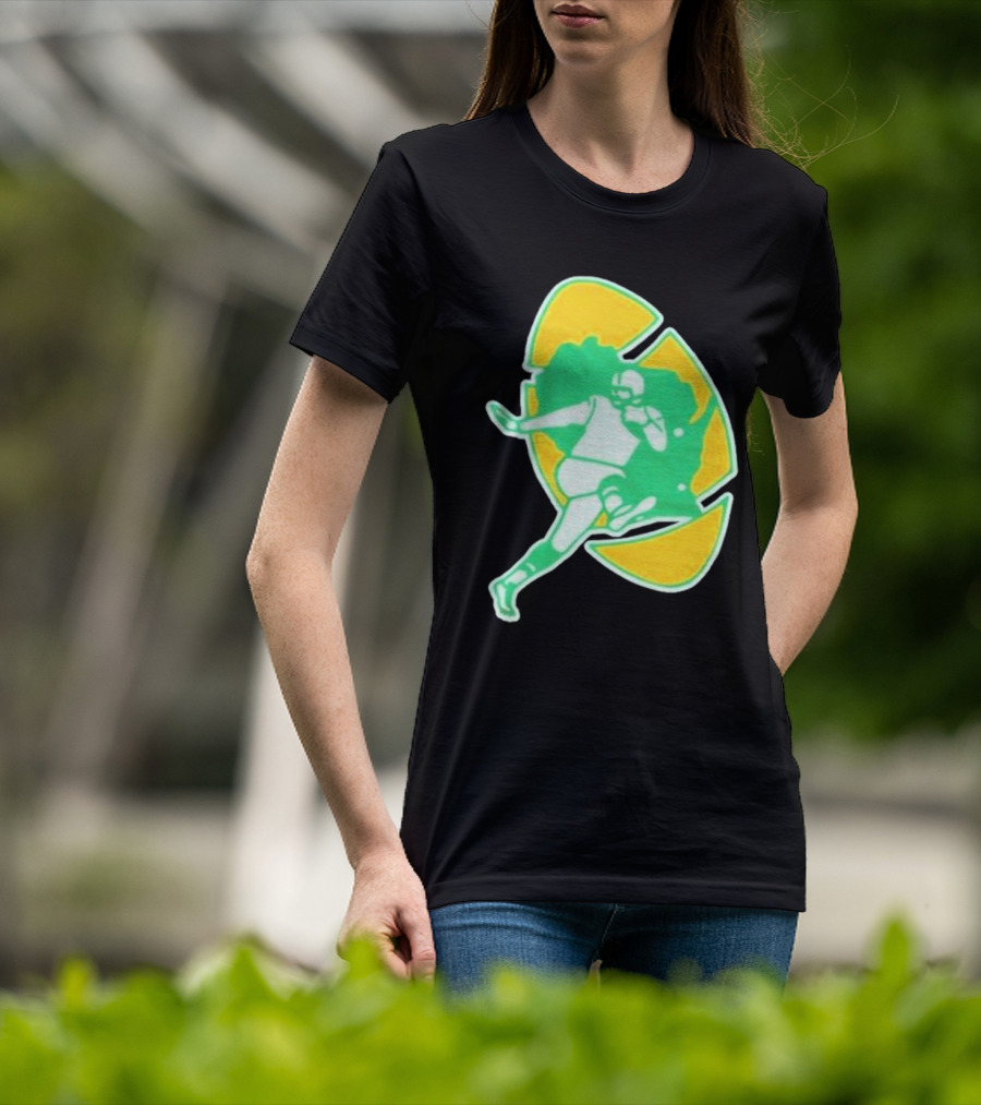 Green Bay Packers Alt Logo 1956 Retro Football Player Emblem T-Shirt