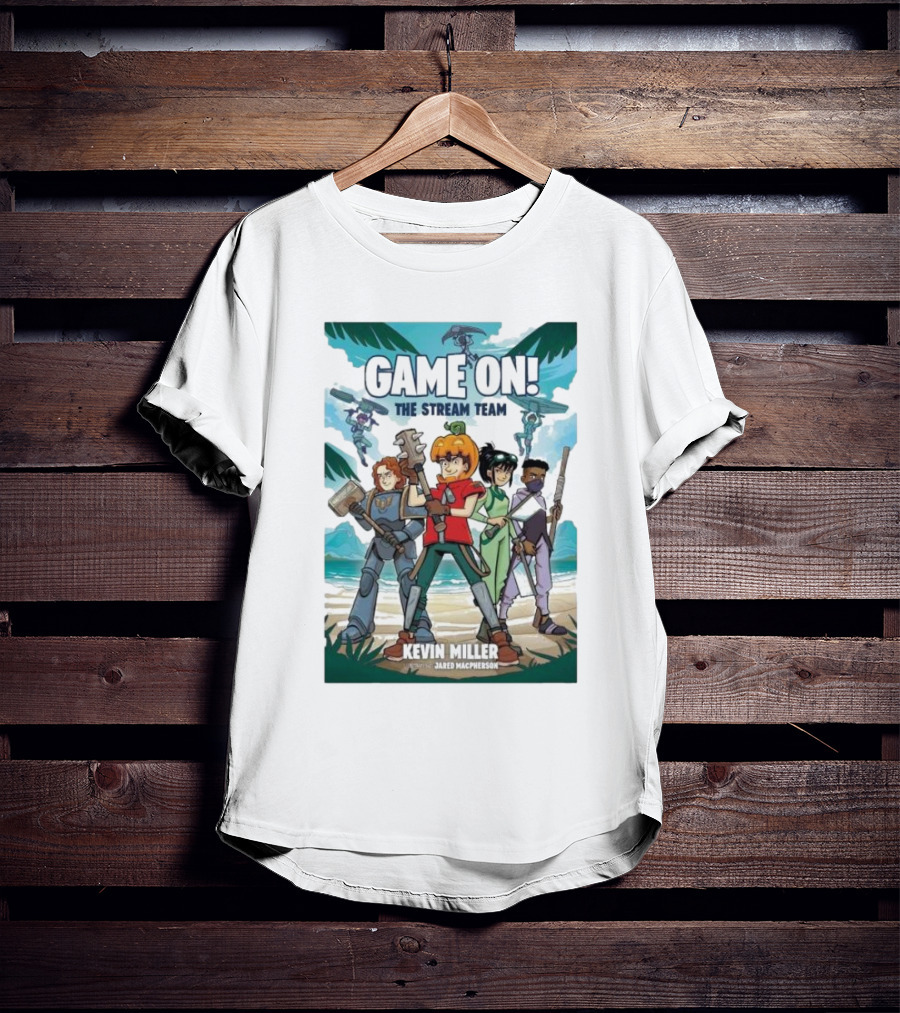 GAME ON THE STREAM TEAM KEVIN MILLER JARED MACPHERSON CHARACTERS PALM TREES ADVENTURE T-Shirt