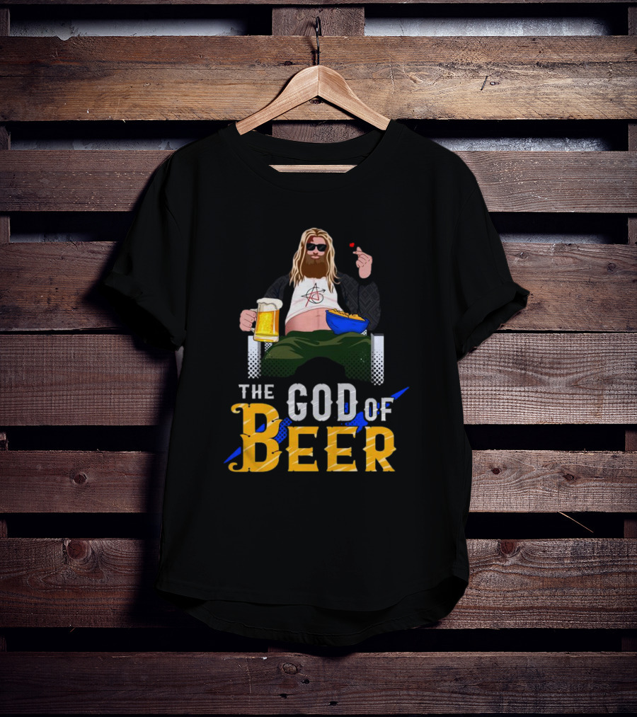 The God Of Beer Fat Thor With Sunglasses And Beer Mug T-Shirt