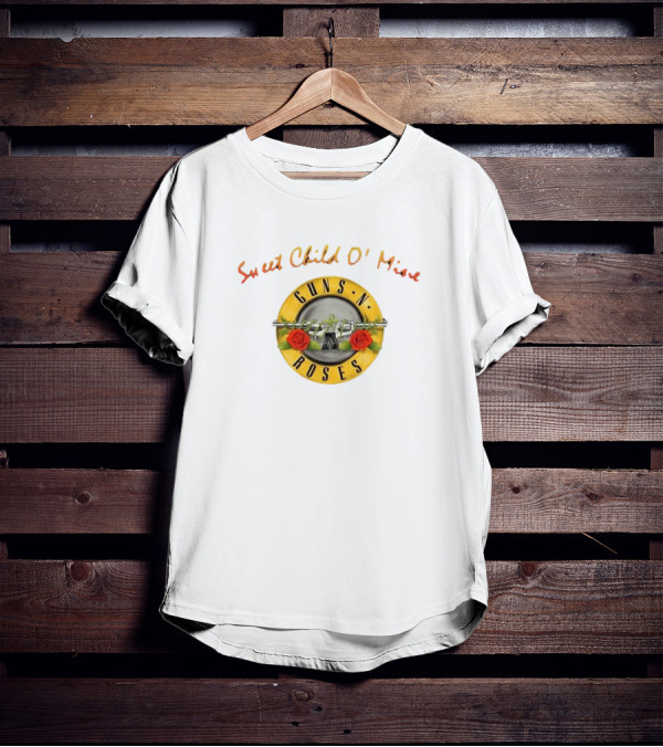 Guns N' Roses Sweet Child O' Mine Circle Logo With Roses And Guns T-Shirt