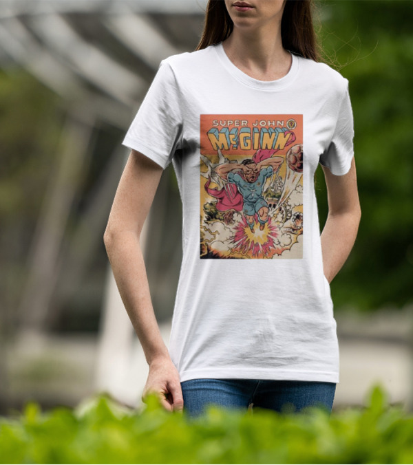 Super John McGinn Flying Hero Soccer Explosion Action Comic T-Shirt