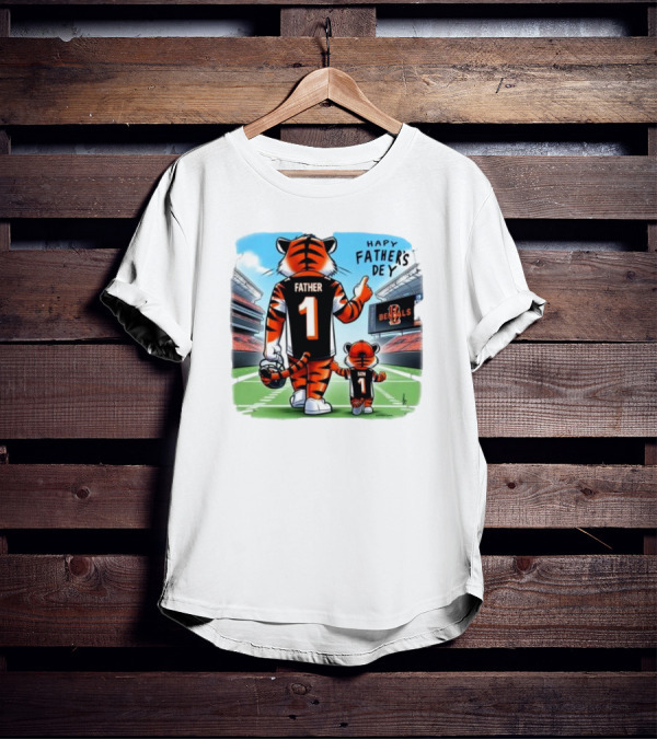 Cincinnati Bengals Mascot Father Son Happy Father’s Day T-Shirt