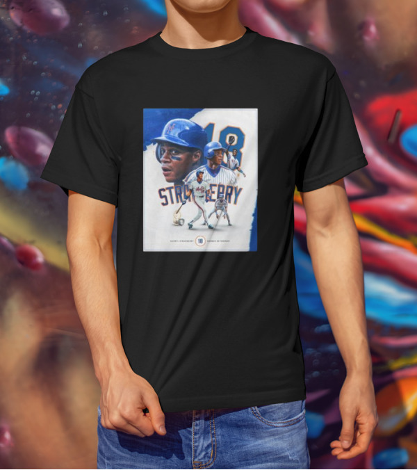 Darryl Strawberry Mets 18 Number Retirement Celebration With Iconic Baseball T-Shirt