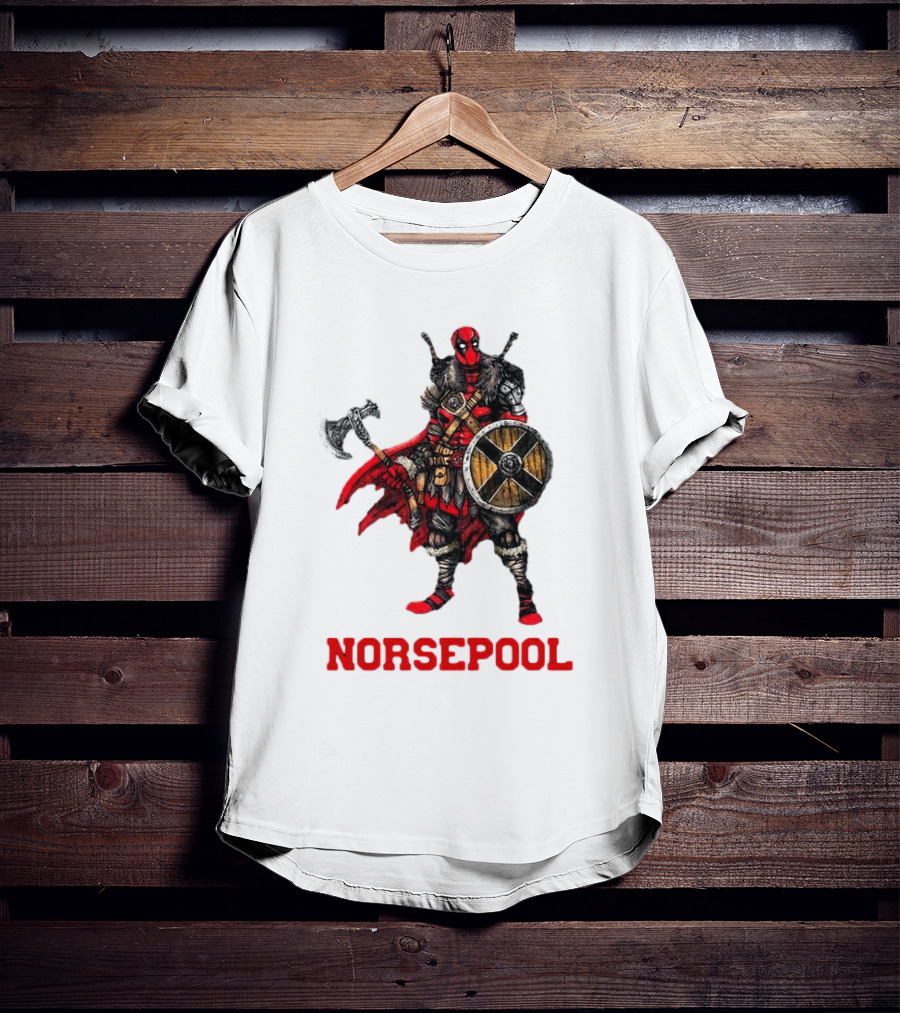 Deadpool Norsepool Viking Warrior With Axe And Shield T-Shirt