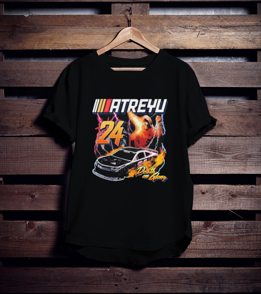 ATREYU 24 Death Or Glory Racing Theme With Flaming Car And Lightning Chains T-Shirt