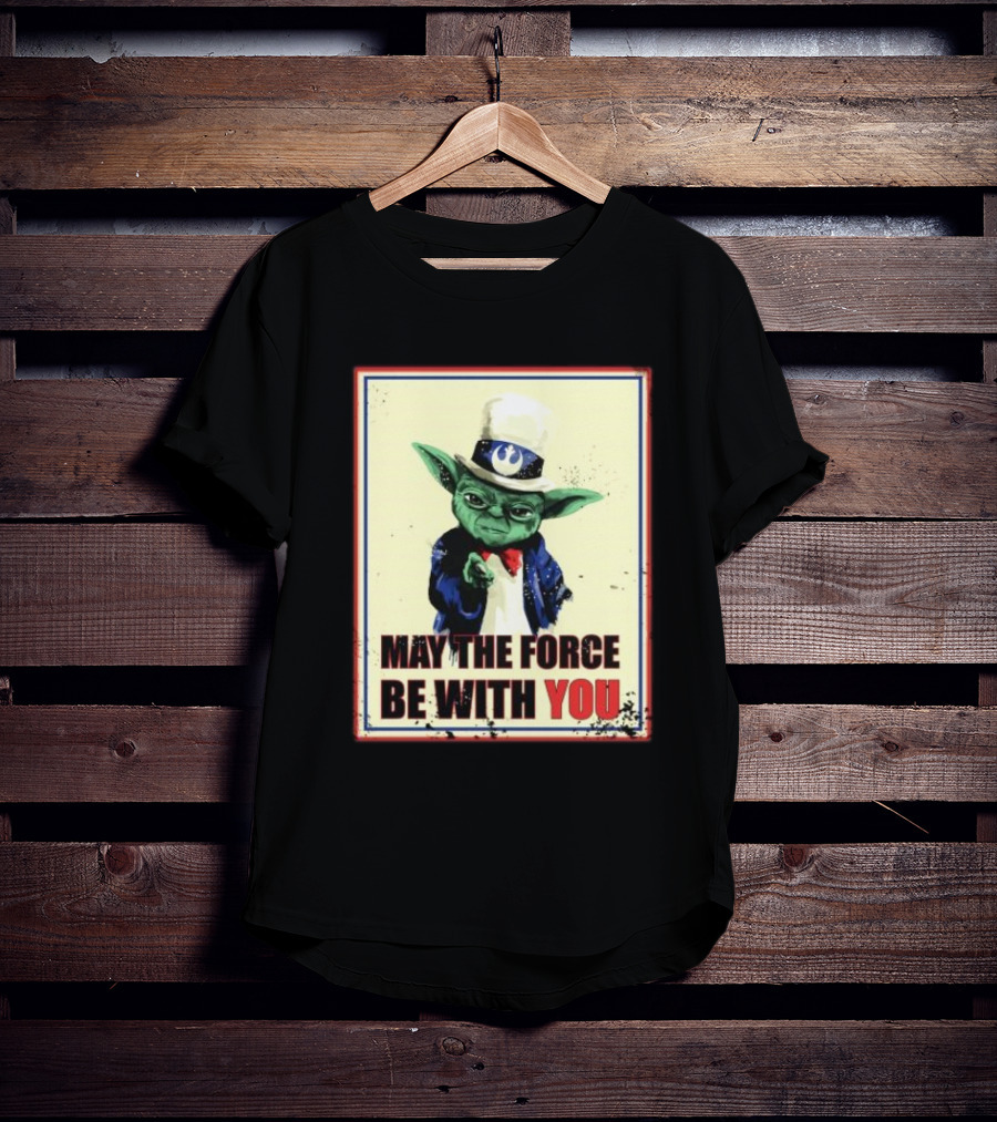 Baby Yoda May The Force Be With You Uncle Sam T-Shirt