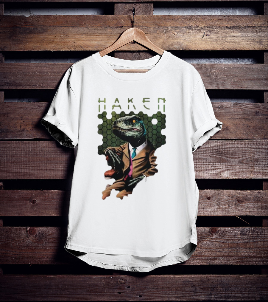 Haken Raptor Sophisticated Dinosaur In Suit T-Shirt