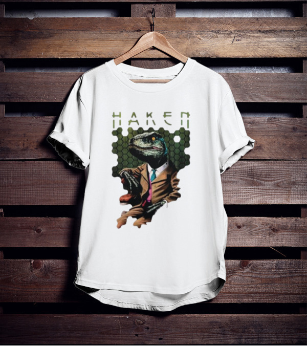 Haken Raptor Sophisticated Dinosaur In Suit T-Shirt